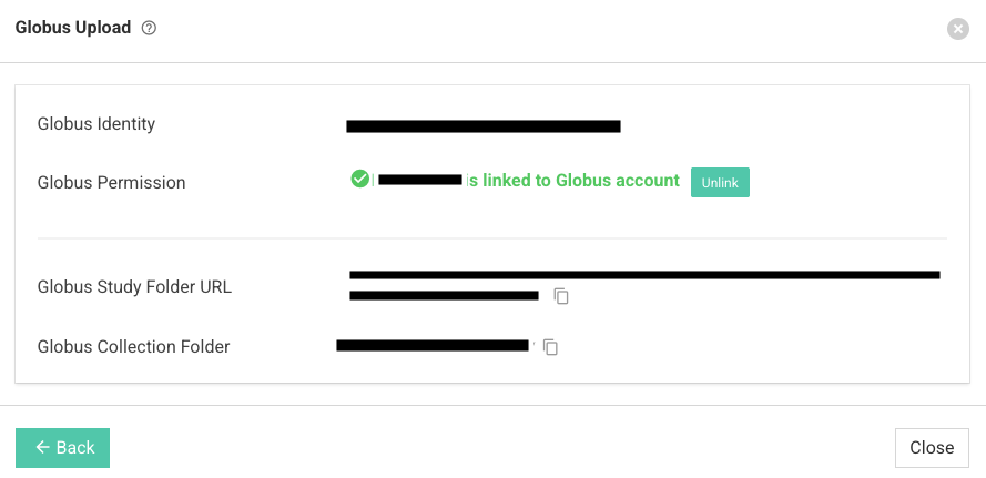 Globus Permission Linked
